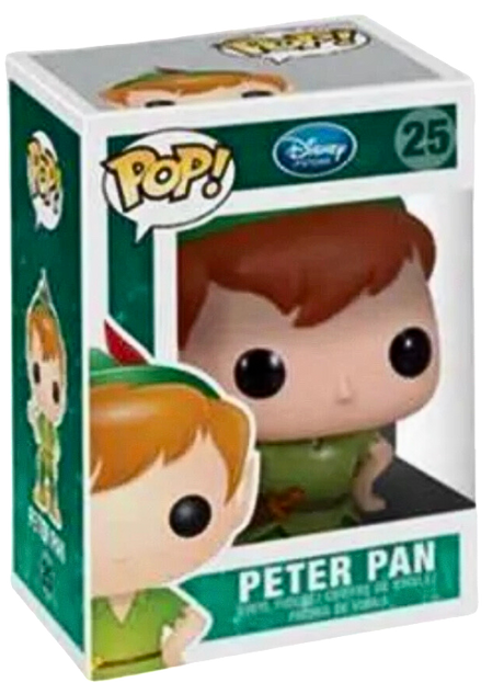 Funko Pop! Disney Peter Pan figure from Shak's Pop Shop featuring classic character design and Disney branding.