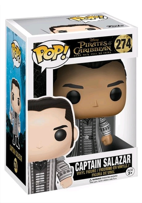 Funko Pop! Disney Pirates of the Caribbean Captain Salazar figure, collectible vinyl toy with detailed pirate costume and facial features.