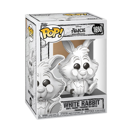 Funko Pop! Disney Sketched White Rabbit figure from Shak's Pop Shop, featuring a stylized White Rabbit character with detailed design