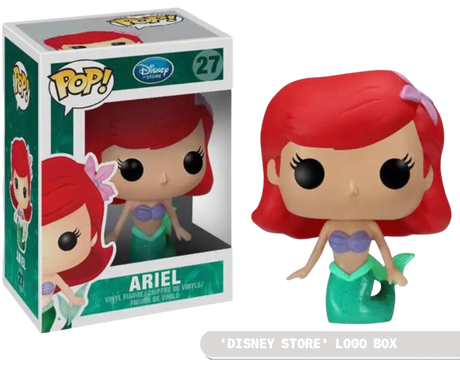 Funko Pop! Disney Ariel figure from The Little Mermaid with Disney Store logo, collectible vinyl toy by Shak's Pop Shop.