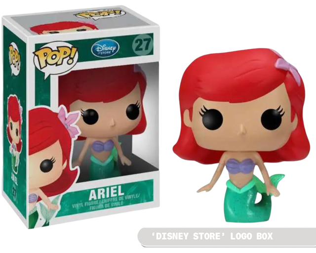 Funko Pop! Disney Ariel figure from The Little Mermaid with Disney Store logo, collectible vinyl toy by Shak's Pop Shop.