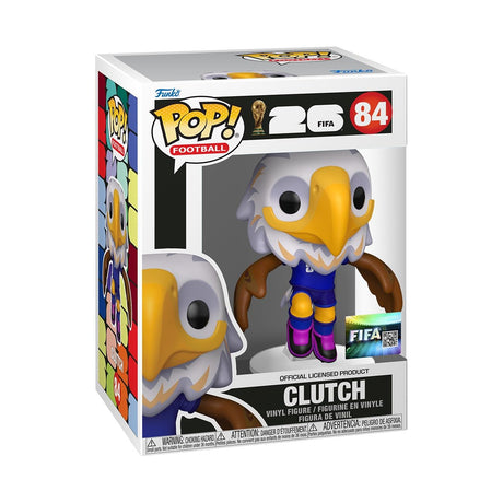 Funko Pop! Football figure of Clutch from FIFA World Cup 2026, collectible toy by Shak's Pop Shop featuring vibrant team details.