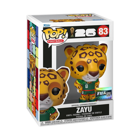 Funko Pop! football figure of Zayu from FIFA World Cup 2026, collectible toy by Shak's Pop Shop, with detailed football uniform.
