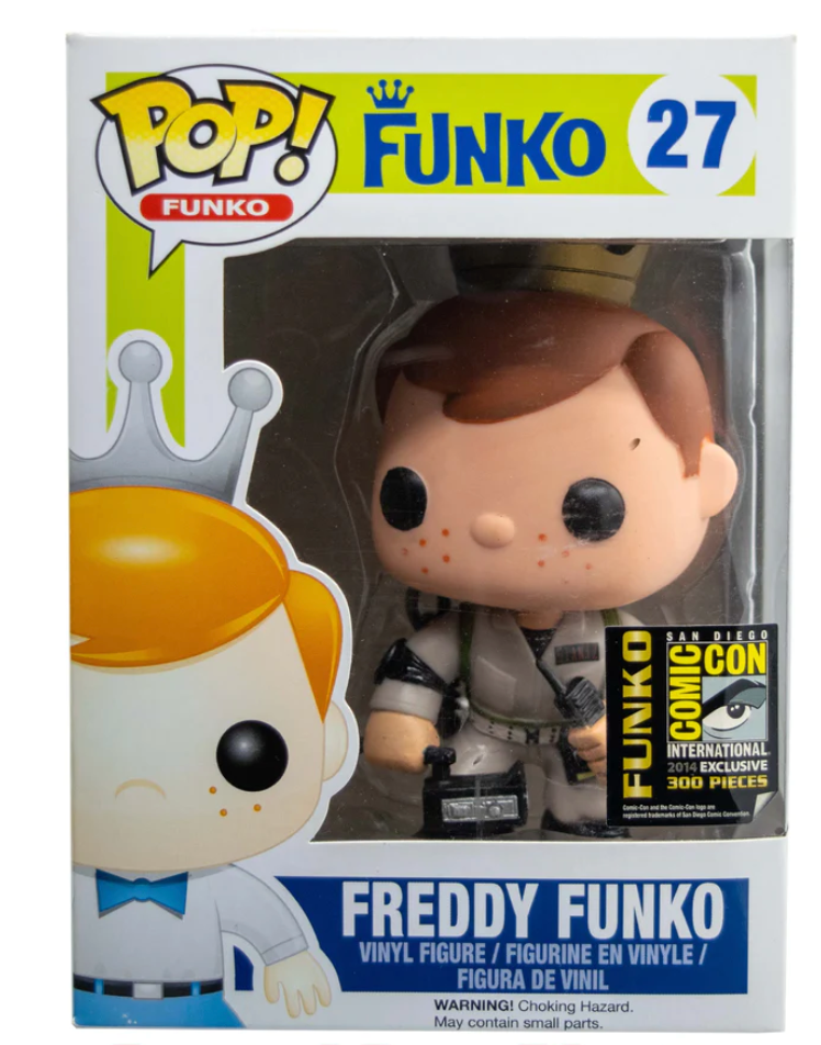 Funko Pop! Freddy Funko as Stanz figure from 2014 San Diego Comic-Con, collectible vinyl toy with detailed costume design.