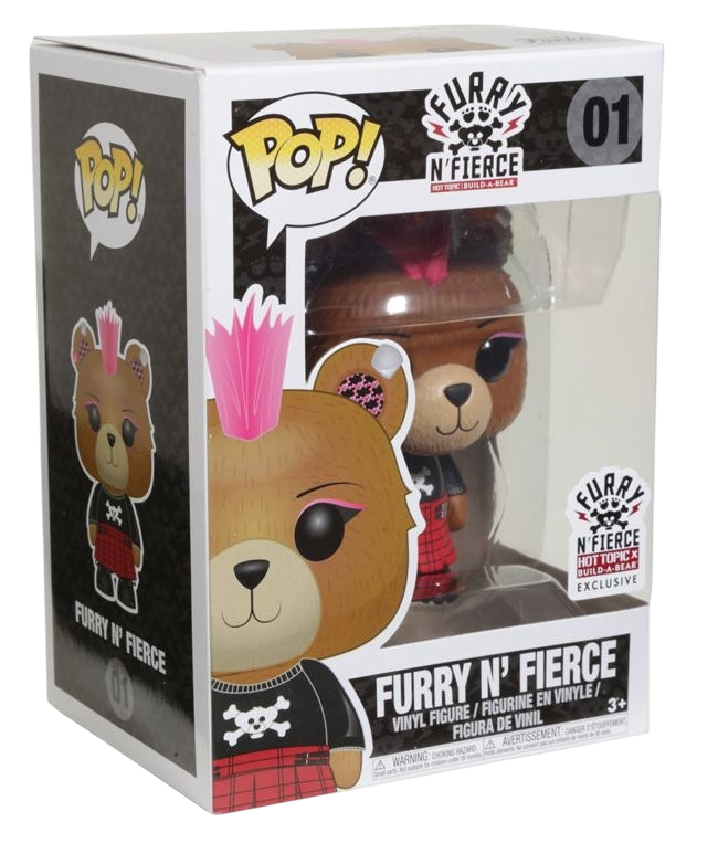Funko Pop! Furry N' Fierce figure from Shak's Pop Shop, with box imperfection, featuring a colorful, furry character collectible.