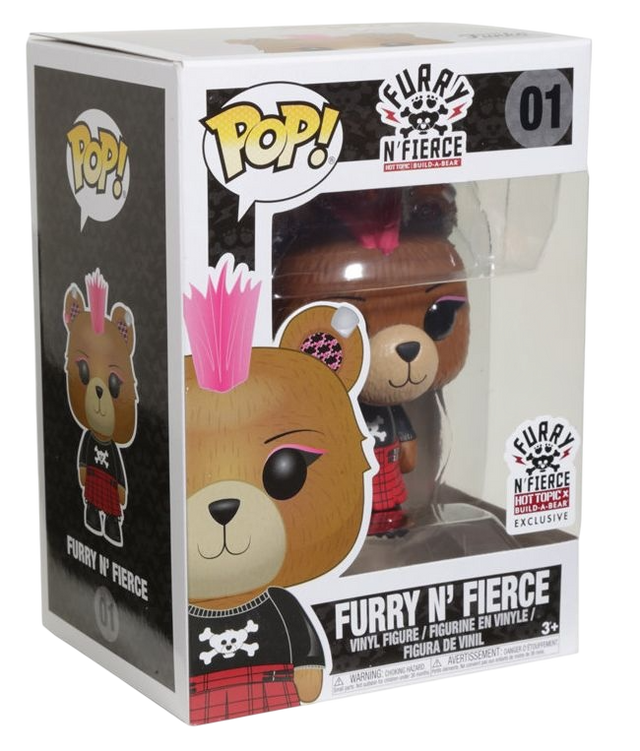 Funko Pop! Furry N' Fierce figure from Shak's Pop Shop, with box imperfection, featuring a colorful, furry character collectible.