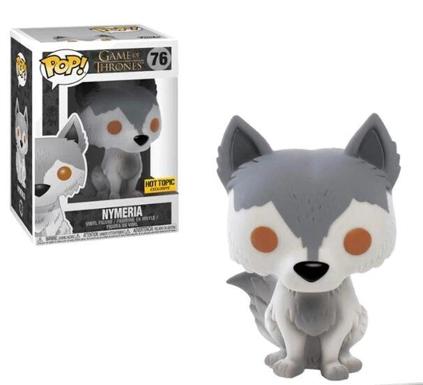 Funko Pop! Game of Thrones Nymeria figure, Hot Topic exclusive, collectible toy with detailed wolf design from Shak's Pop Shop