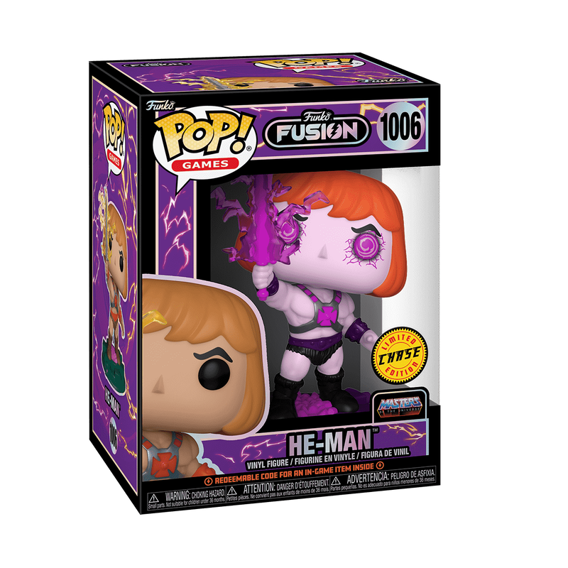 Funko Pop! Games: Funko Fusion He-Man Chase figure, collectible vinyl toy with detailed features and unique design.