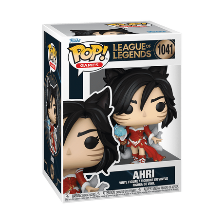 Funko Pop! figure of Ahri from League of Legends, collectible vinyl toy with detailed character design.