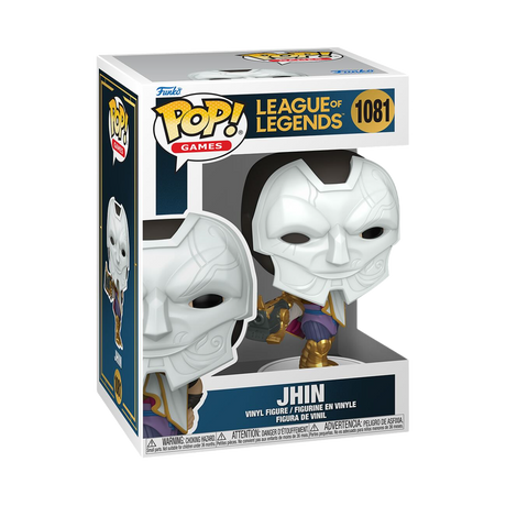 Funko Pop! Games League of Legends Jhin figure with detailed box design, collectible vinyl figure from Shak's Pop Shop