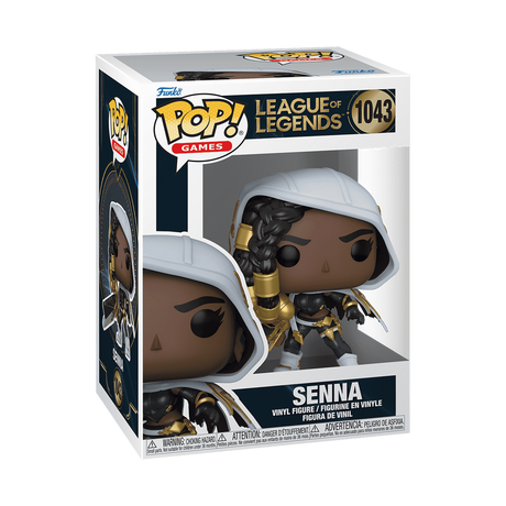 Funko Pop! figure of Senna from League of Legends, collectible toy with detailed character design in original packaging