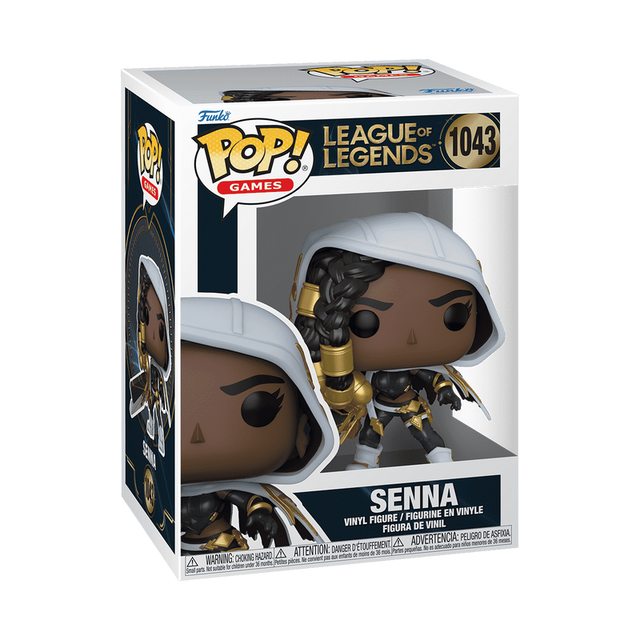 Funko Pop! figure of Senna from League of Legends, collectible toy with detailed character design in original packaging