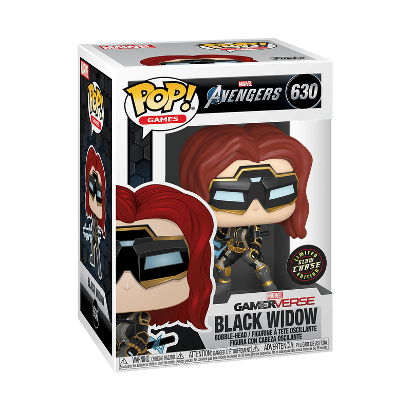 Funko Pop! figure of Marvel's Avengers Black Widow Chase edition, collectible toy with detailed costume and pose