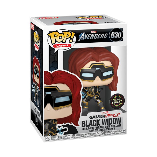 Funko Pop! figure of Marvel's Avengers Black Widow Chase edition, collectible toy with detailed costume and pose