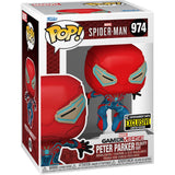 Funko Pop! Marvel's Spider-Man 2 Peter Parker in Velocity Suit figure, Entertainment Earth Exclusive, from Shak's Pop Shop.
