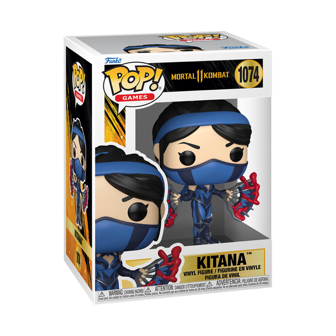 Funko Pop! Games Mortal Kombat 11 Kitana figure, collectible vinyl toy with detailed costume and iconic pose.
