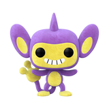 Flocked Funko Pop! Games Pokemon Aipom figure from the Specialty Series, featuring detailed plush-like texture and expressive design.