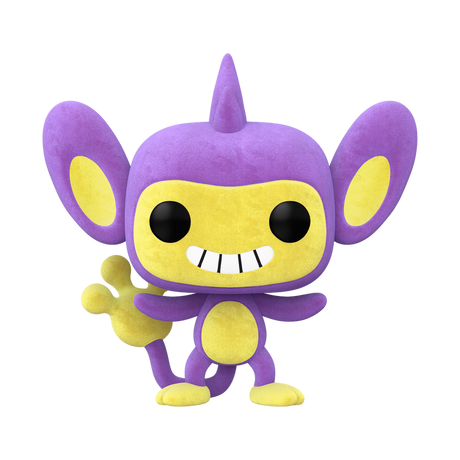 Flocked Funko Pop! Games Pokemon Aipom figure from the Specialty Series, featuring detailed plush-like texture and expressive design.
