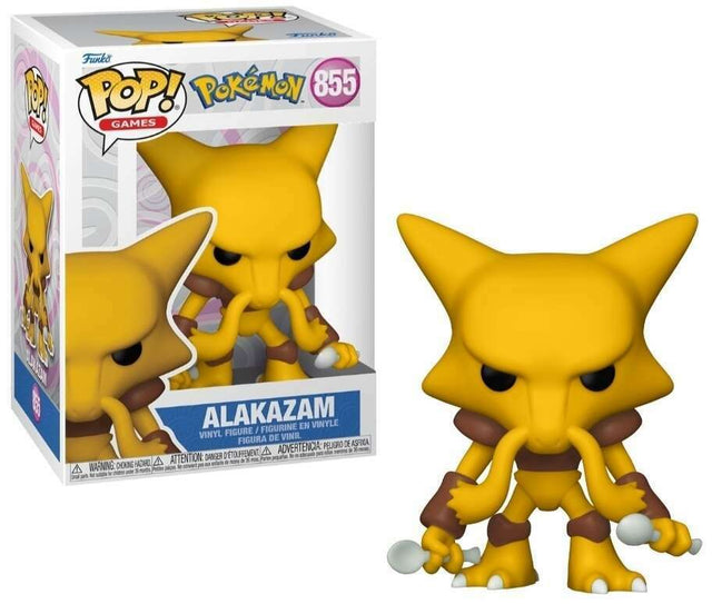Funko Pop! Games Pokemon Alakazam figure with box imperfection, collectible Shak's Pop Shop toy display