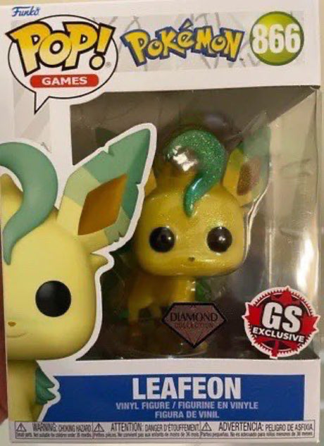 Funko Pop! Games: Pokemon Leafeon Diamond figure, a collectible vinyl toy with detailed features, exclusive to GameStop.