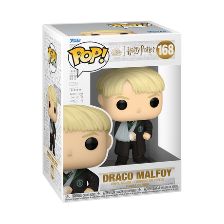 Funko Pop! Harry Potter Draco Malfoy with broken arm figure from Harry Potter and the Prisoner of Azkaban, with minor box imperfection.