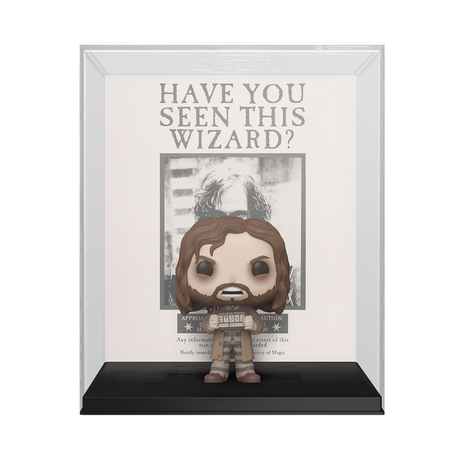 Funko Pop! Sirius Black wanted poster figure from Harry Potter and the Prisoner of Azkaban, featuring detailed figure with wanted poster design.