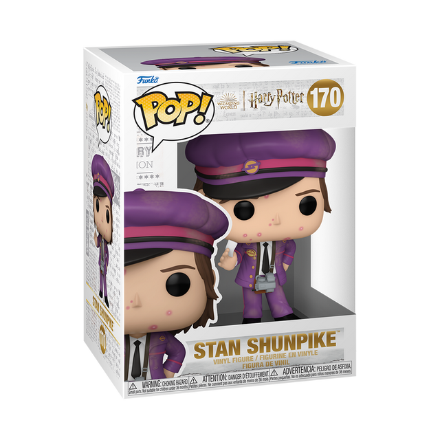 Funko Pop! Harry Potter Stan Shunpike figure from Harry Potter and the Prisoner of Azkaban, with detailed wizard costume and distinctive hair.
