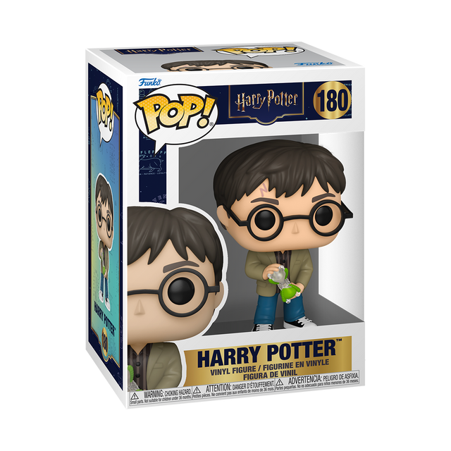 Funko Pop! Harry Potter figure with hourglass, featuring Harry in wizard robes holding a magical hourglass.