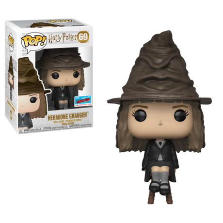 Funko Pop! Hermione Granger with Sorting Hat figure from Harry Potter, 2018 NYCC Convention Exclusive, by Shak's Pop Shop