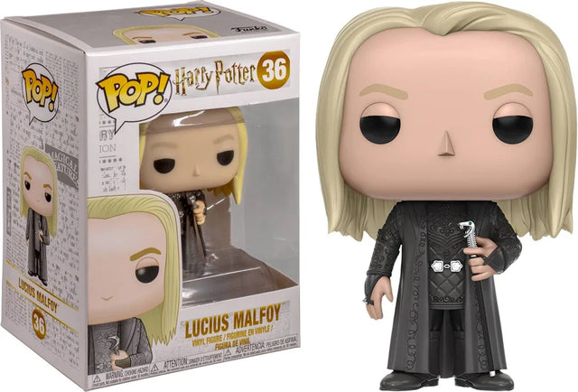 Funko Pop! figure of Lucius Malfoy from Harry Potter with detailed character design and signature pose.