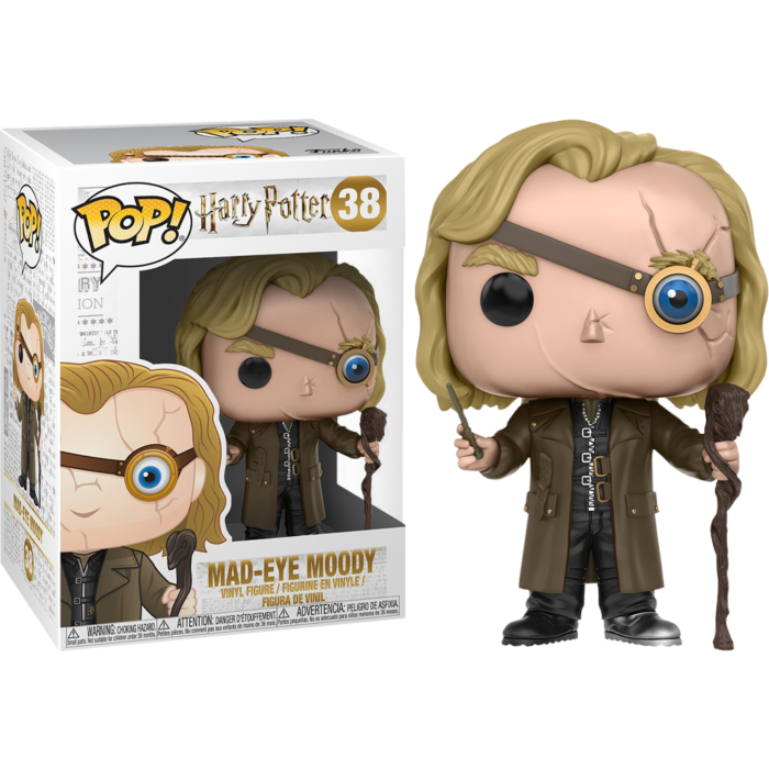Funko Pop! Harry Potter Mad-Eye Moody figure from Shak's Pop Shop, detailed vinyl collectible with signature magical character features