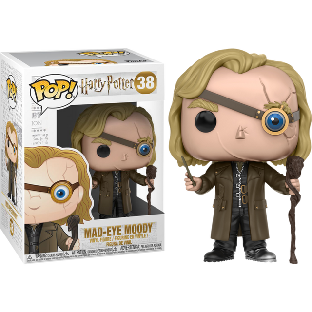 Funko Pop! Harry Potter Mad-Eye Moody figure from Shak's Pop Shop, detailed vinyl collectible with signature magical character features