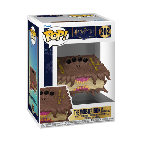 Funko Pop! figure of Harry Potter with the Monster Book of Monsters from the Harry Potter series, featuring detailed character design.