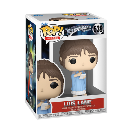 Funko Pop! Heroes Lois Lane from Superman The Movie, collectible vinyl figure by Shak's Pop Shop, dressed as Lois Lane in 1978.