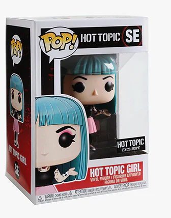 Funko Pop! Hot Topic Girl collectible figure by Shak's Pop Shop, featuring a stylized vinyl toy with vibrant details.