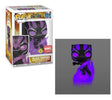 Funko Pop! Marvel Black Panther Glow figure from Marvel Collector Corps, featuring a detailed black Panther collectible.