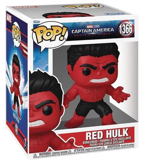Funko Pop! Marvel Red Hulk figure from Captain America Brave New World series, 6-inch collectible with red and green costume details