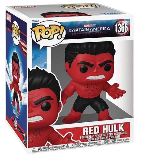 Funko Pop! Marvel Red Hulk figure from Captain America Brave New World series, 6-inch collectible with red and green costume details