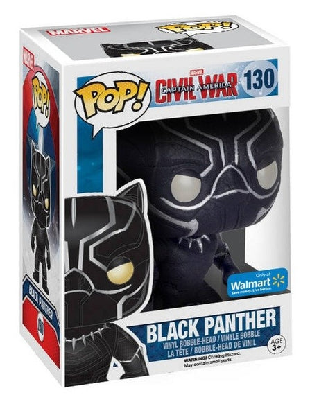 Funko Pop! Marvel Black Panther figure from Captain America Civil War, Walmart exclusive, collectible toy from Shak's Pop Shop