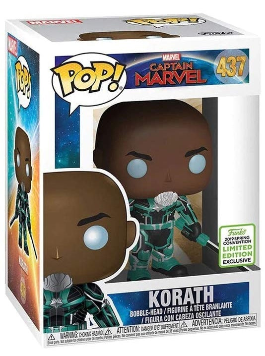 Funko Pop! Marvel Captain Marvel Korath figure from 2019 Spring Convention, collectible vinyl toy, detailed character design.