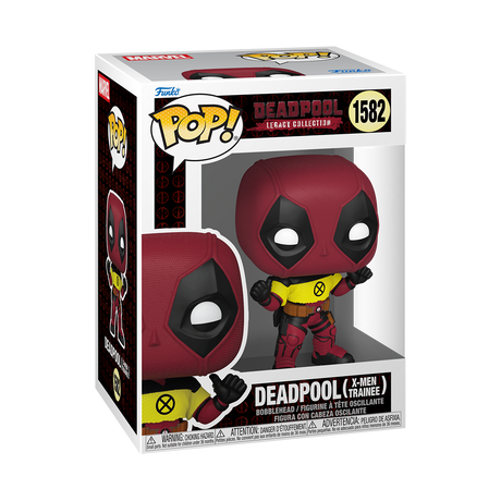 Funko Pop! Marvel Deadpool X-Men Trainee figure featuring Deadpool in trainee costume with detailed collectible design.