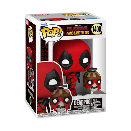 Funko Pop! Marvel Deadpool & Wolverine with Headpool figures from Shak's Pop Shop, featuring detailed collectible Marvel characters.