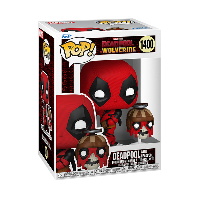 Funko Pop! Marvel Deadpool & Wolverine with Headpool figures from Shak's Pop Shop, featuring detailed collectible Marvel characters.