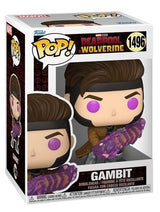 Funko Pop! Marvel figures of Deadpool, Wolverine, and Gambit, collectible vinyl toys with detailed character designs.