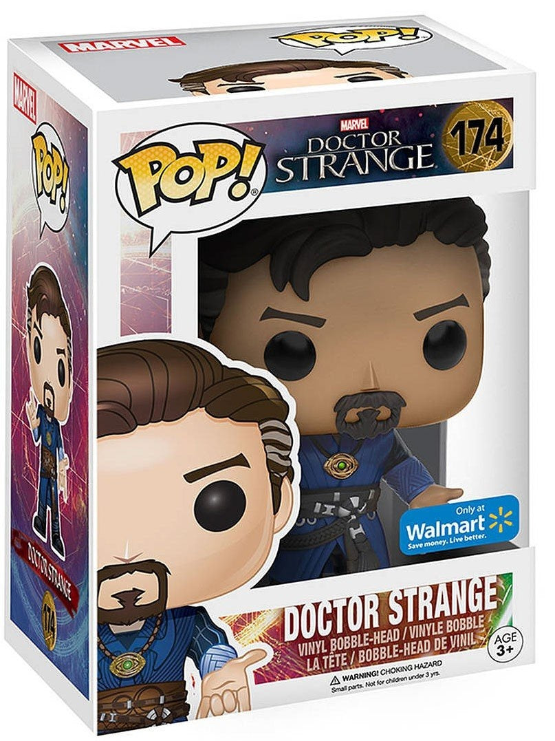 Funko Pop! Marvel Doctor Strange figure with detailed costume and mystical accessories, part of the Doctor Strange Walmart Exclusive collection.