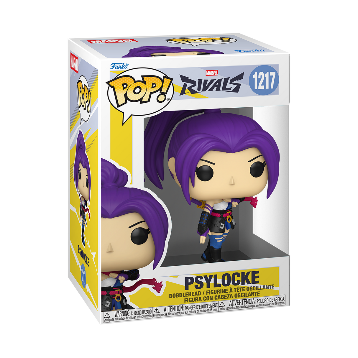 Funko Pop! Marvel Marvel Rivals Psylocke figure with detailed costume and pose, collectible vinyl figure from Shak's Pop Shop.