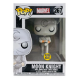 Funko Pop! Marvel Moon Knight figure with glowing details, collectible vinyl toy, featuring Moon Knight in his iconic costume.