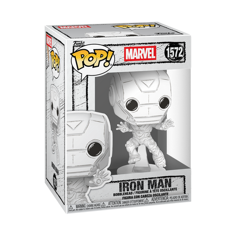 Funko Pop! Marvel Sketched Iron Man figure featuring a stylized, artistic design with detailed costume and iconic helmet.