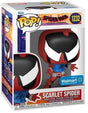 Funko Pop! Marvel Scarlet Spider figure from Spider-Man Across the Spiderverse, featuring a vibrant red costume and dynamic pose.