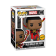 Funko Pop! Marvel Spider-Man Comics Miles Morales Iron Spider Chase figure in box with slight imperfections, collectible toy from Shak's Pop Shop
